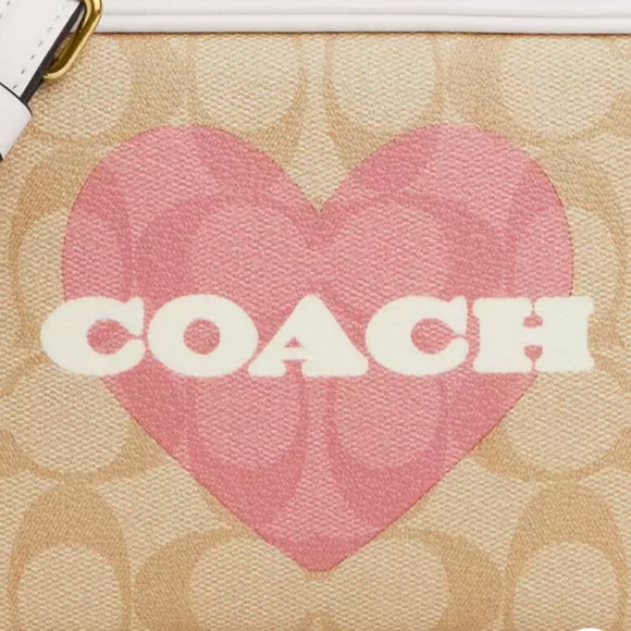 New💕Coach Mini Jamie Camera Bag In Signature Canvas With Heart Print - Picture 5 of 5